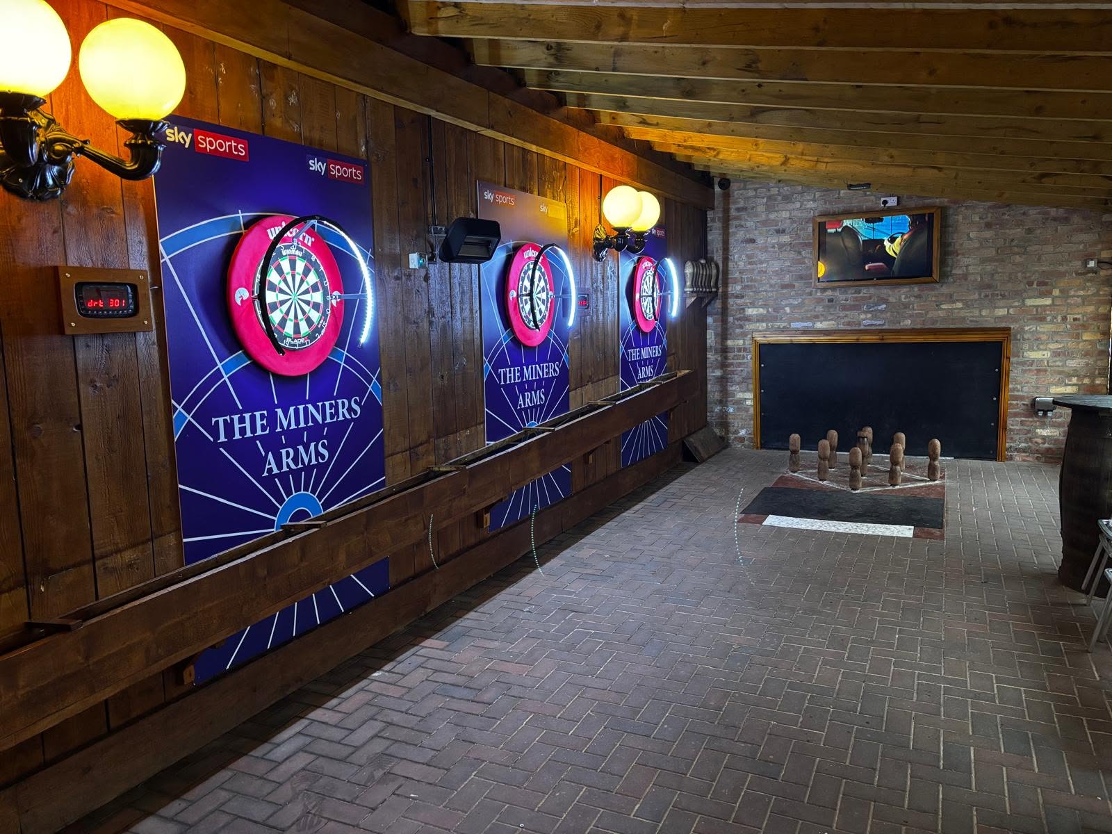 Skittles and darts area